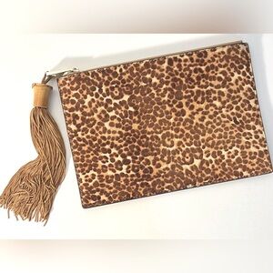 🐆NWOT VINCE CAMUTO GENUINE COW HAIR FUR AND LEATHER ANIMAL LEOPARD